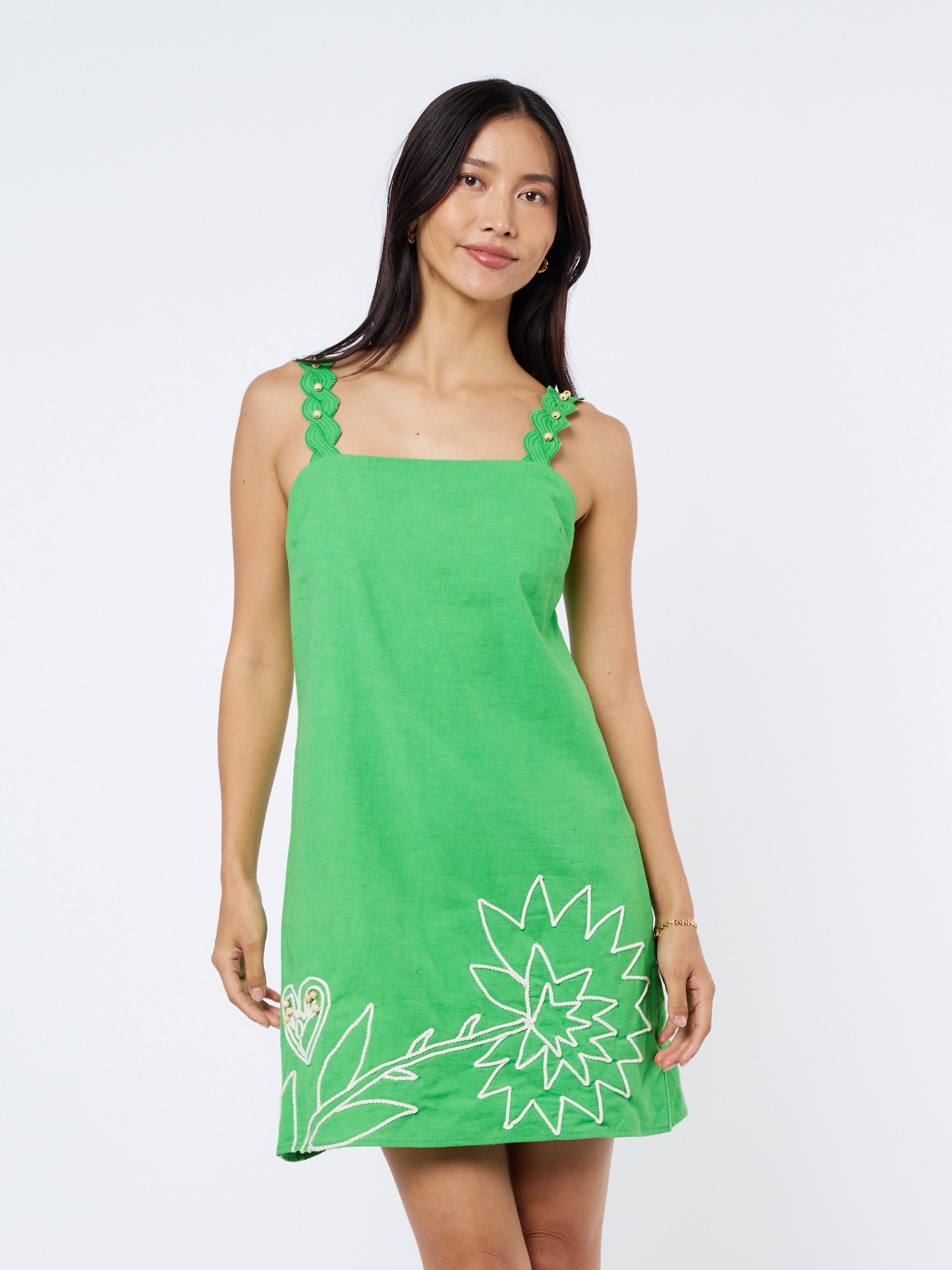 Maygel Embroidered Cotton Mini Dress