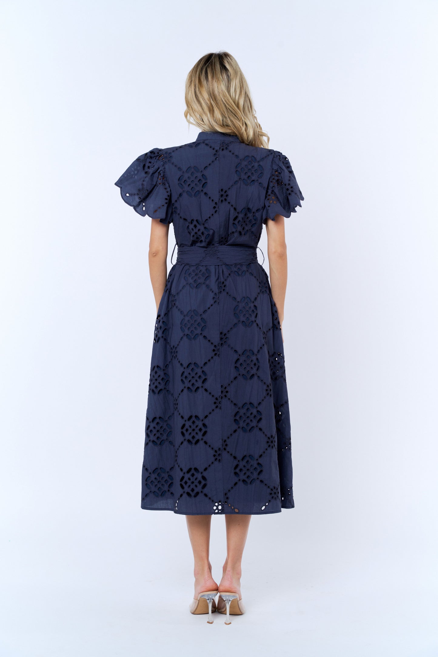 Willa Flounce Sleeve Belted Shirtdress