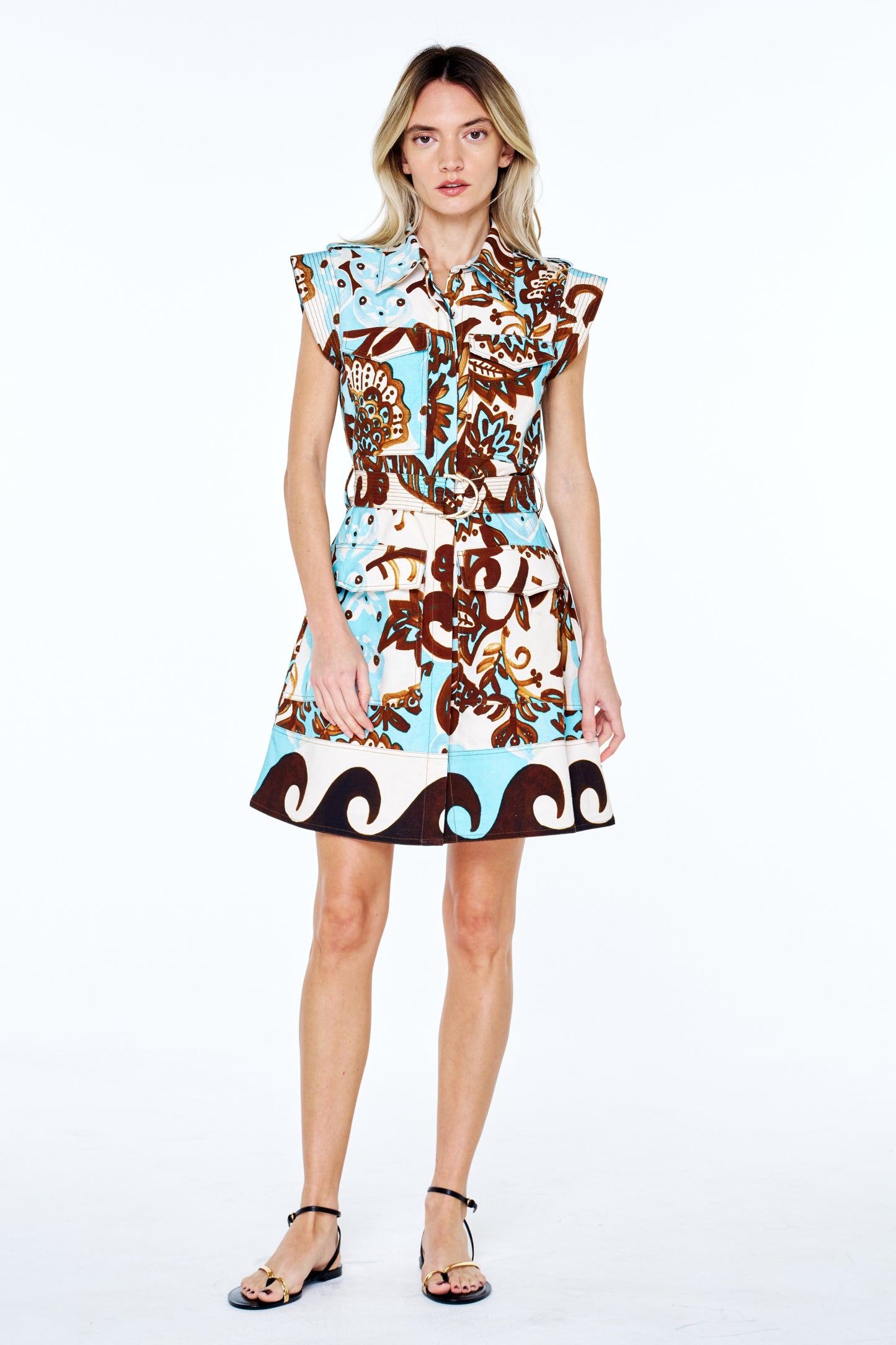 Fay Abstract Print	Sleeveless Mini Dress