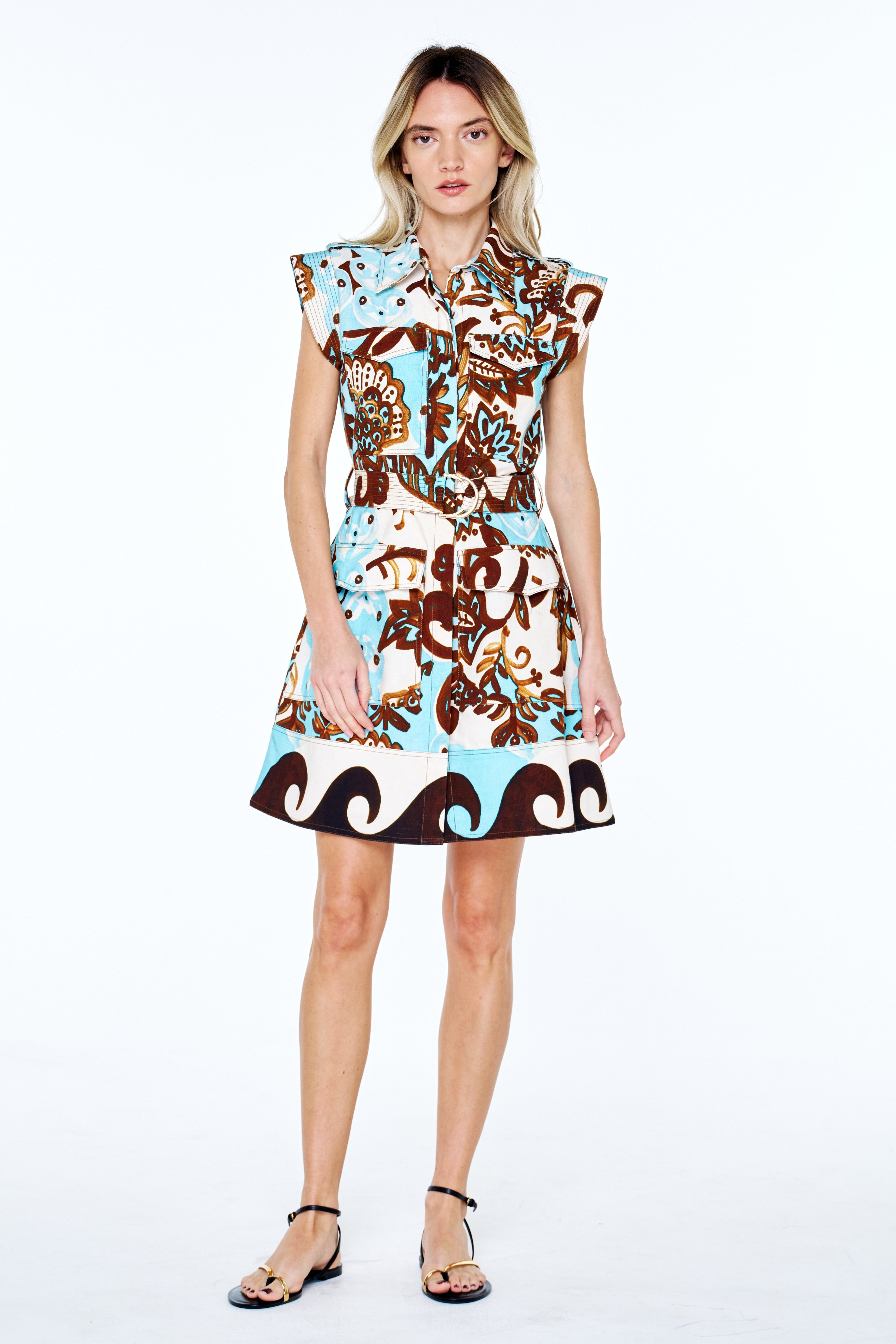 Fay Abstract Print	Sleeveless Mini Dress