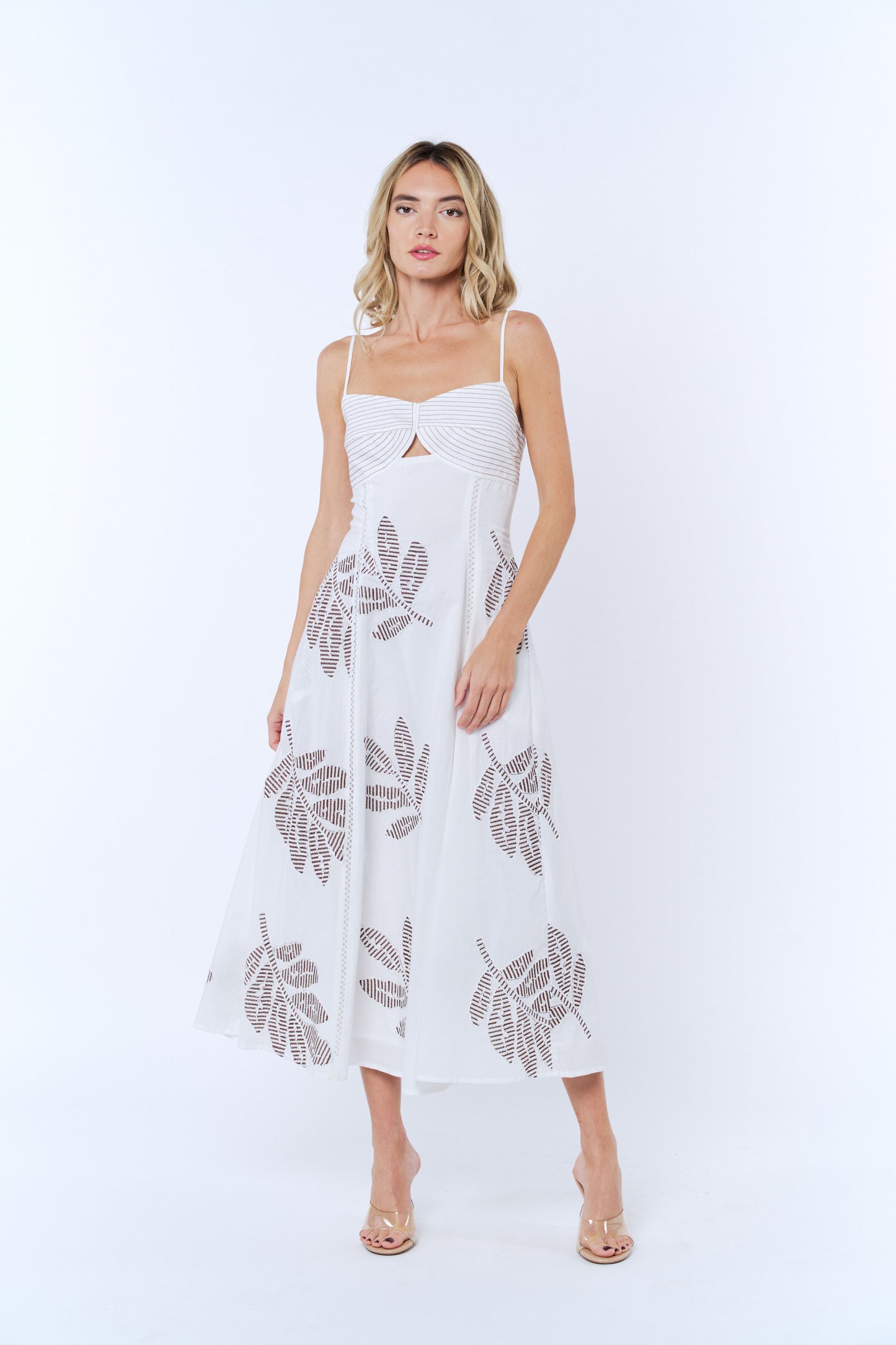 Bianca Topstitch Midi Dress