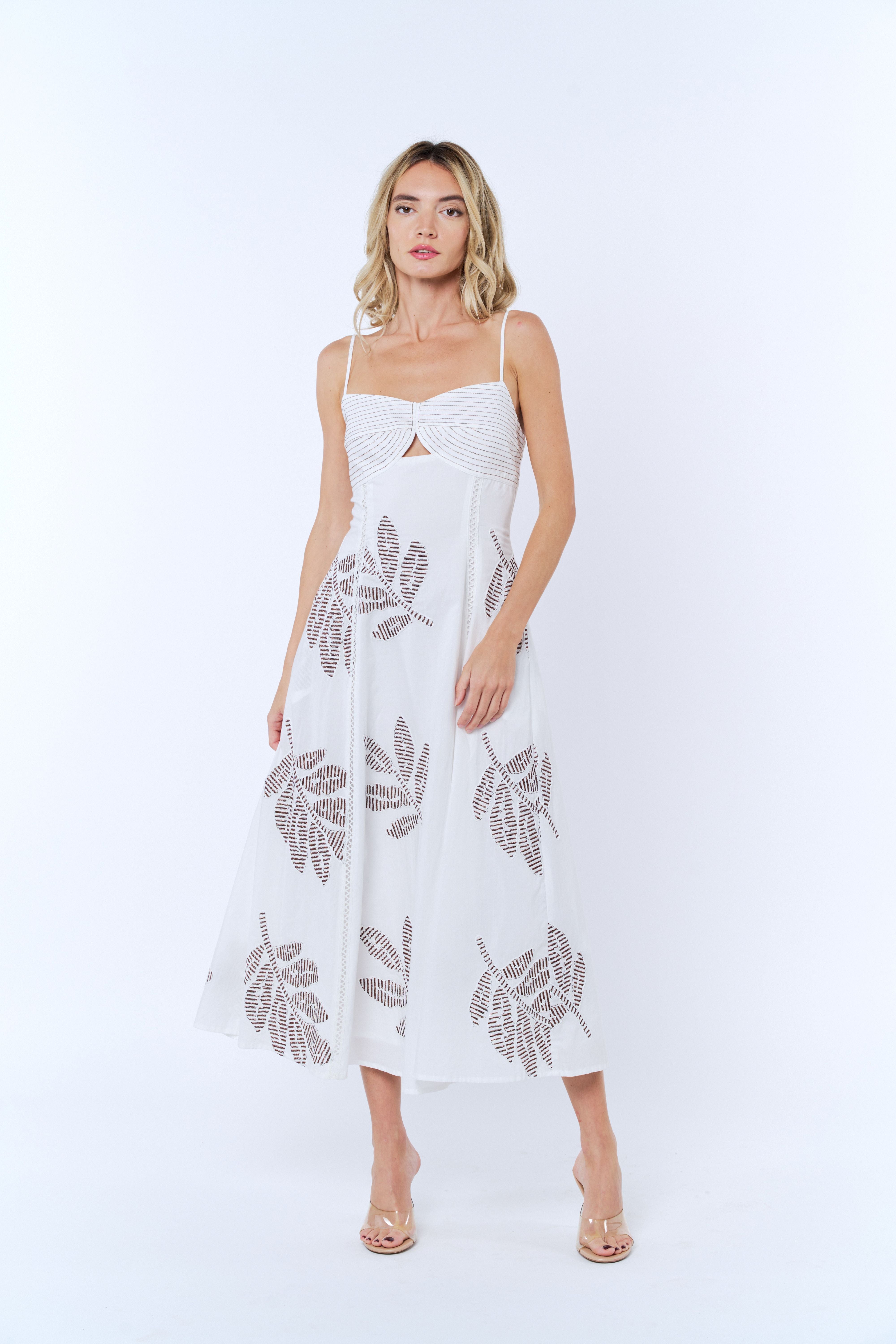 Bianca Topstitch Midi Dress