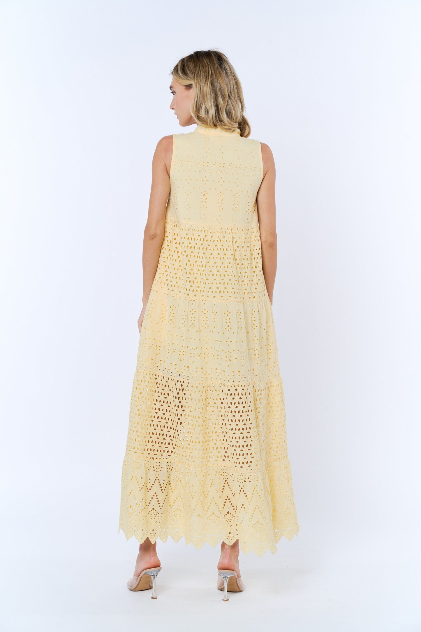 Ruthie Eyelet Lace Sleeveless Maxi Dress