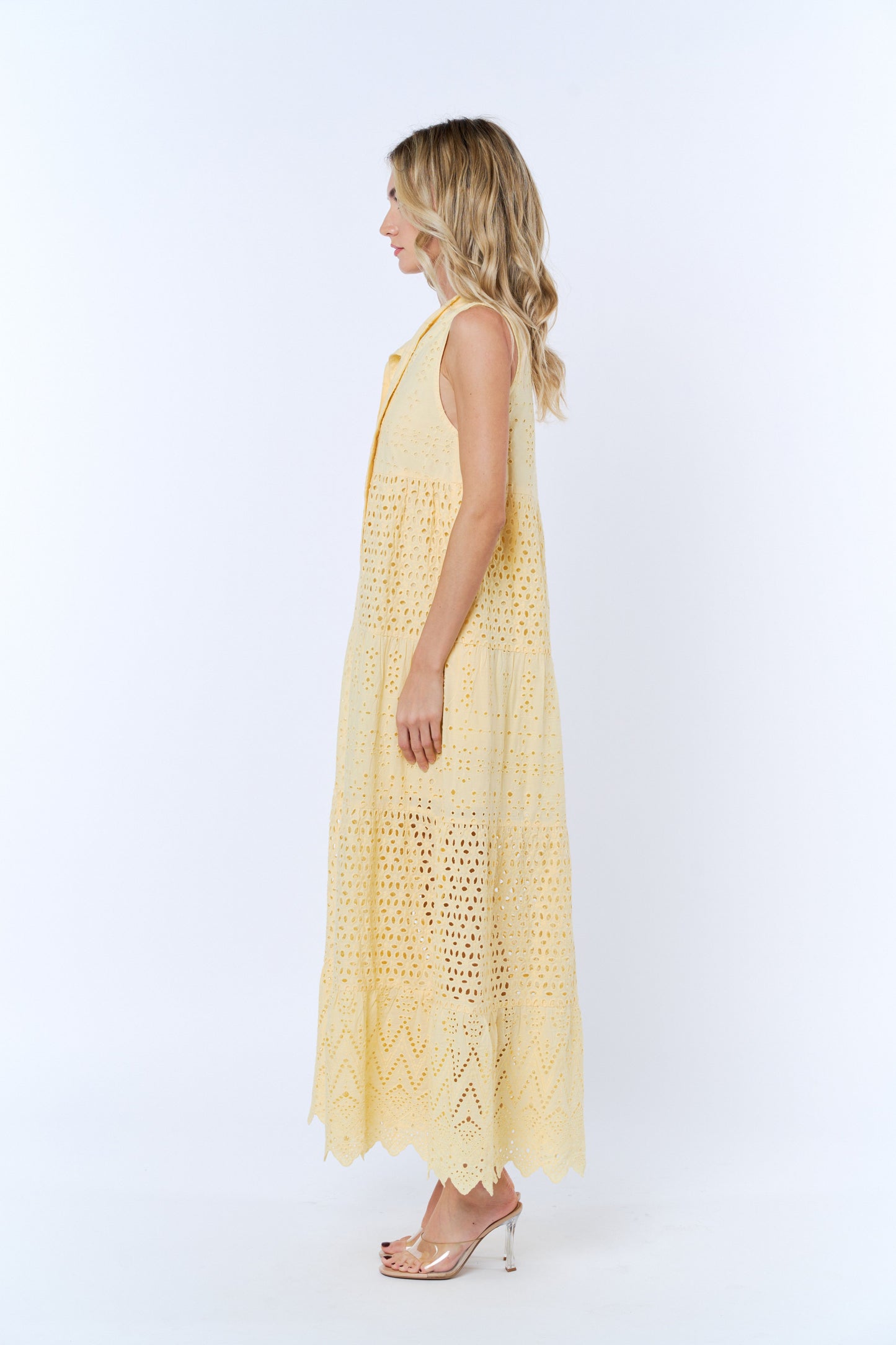 Ruthie Eyelet Lace Sleeveless Maxi Dress