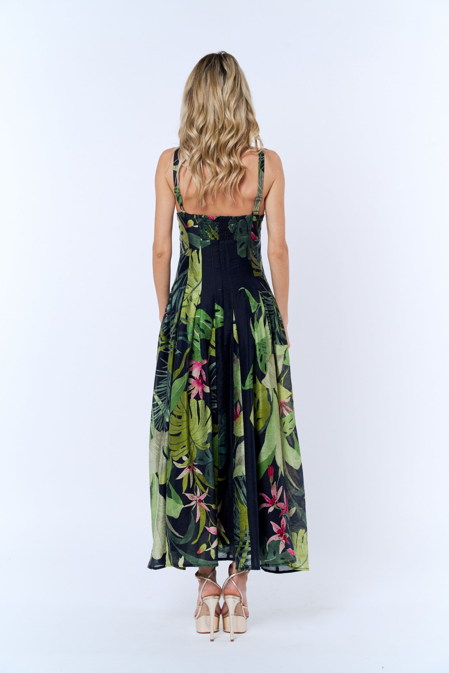 Dorothy Tropical Print Linen Blend Maxi Dress