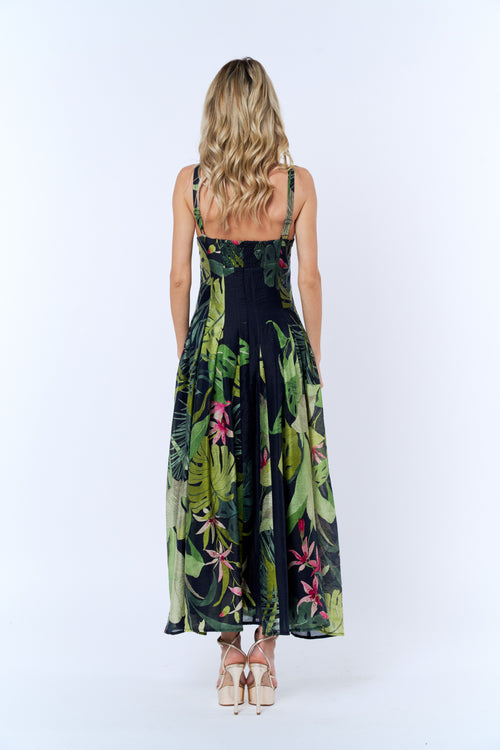 Load image 1 in gallery view. Dorothy Tropical Print Linen Blend Maxi Dress