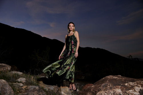 Load image 1 in gallery view. Dorothy Tropical Print Linen Blend Maxi Dress