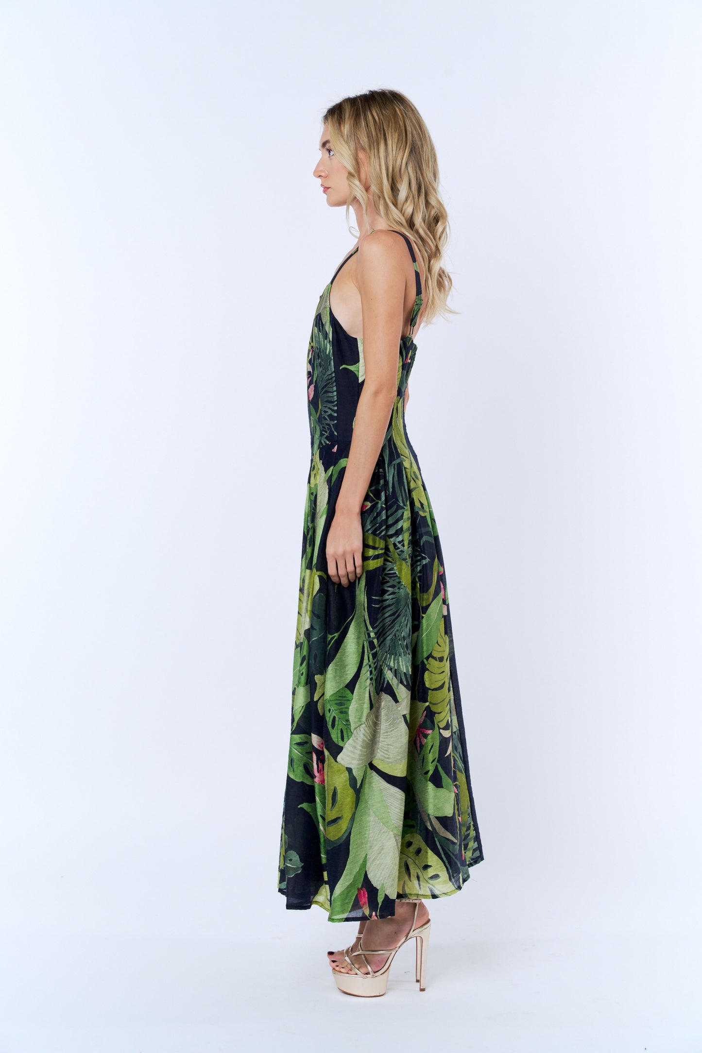 Dorothy Tropical Print Linen Blend Maxi Dress