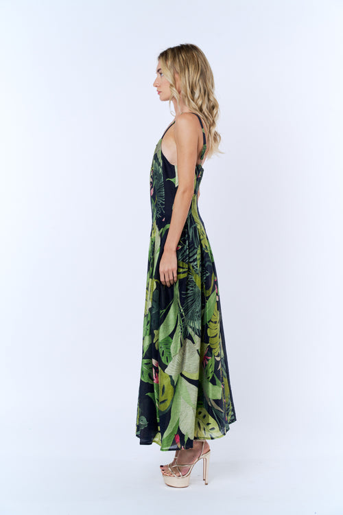 Load image 1 in gallery view. Dorothy Tropical Print Linen Blend Maxi Dress