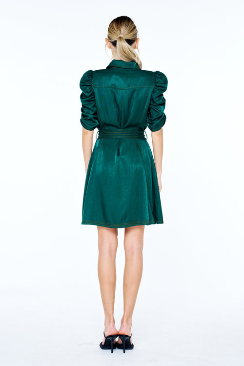 Cargar la imagen 1 en la vista de la galería. Bryce Ruched Sleeve Mini Shirt Dress