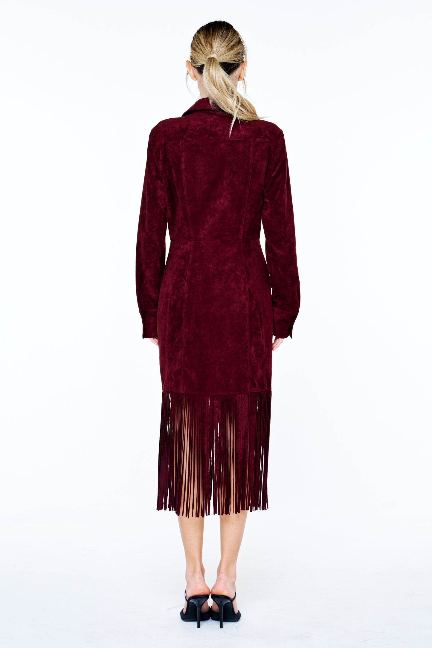 Jimena Button-Up Fringe Midi Dress
