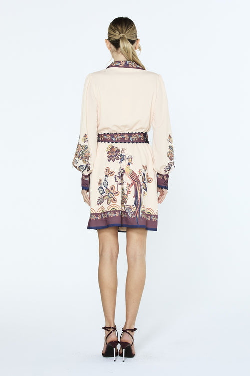 Cargar la imagen 1 en la vista de la galería. Khyrie Bird Print Mini Shirt Dress