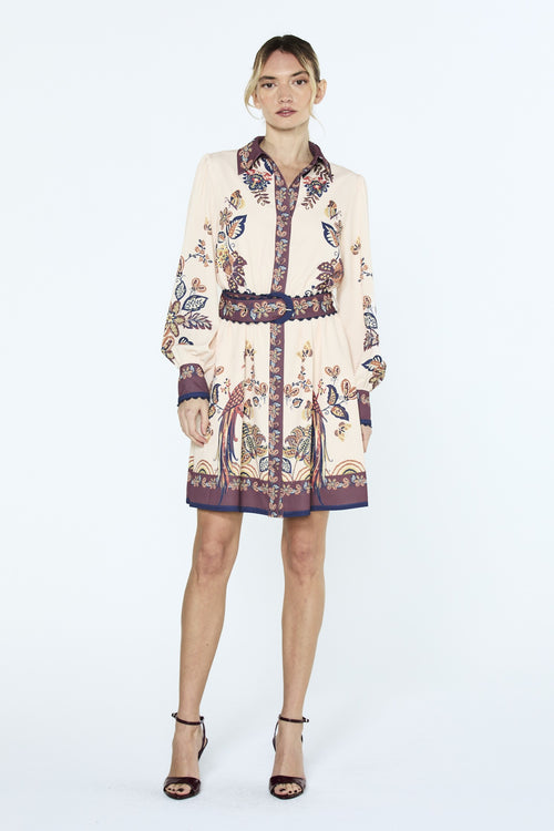 Cargar la imagen 1 en la vista de la galería. Khyrie Bird Print Mini Shirt Dress