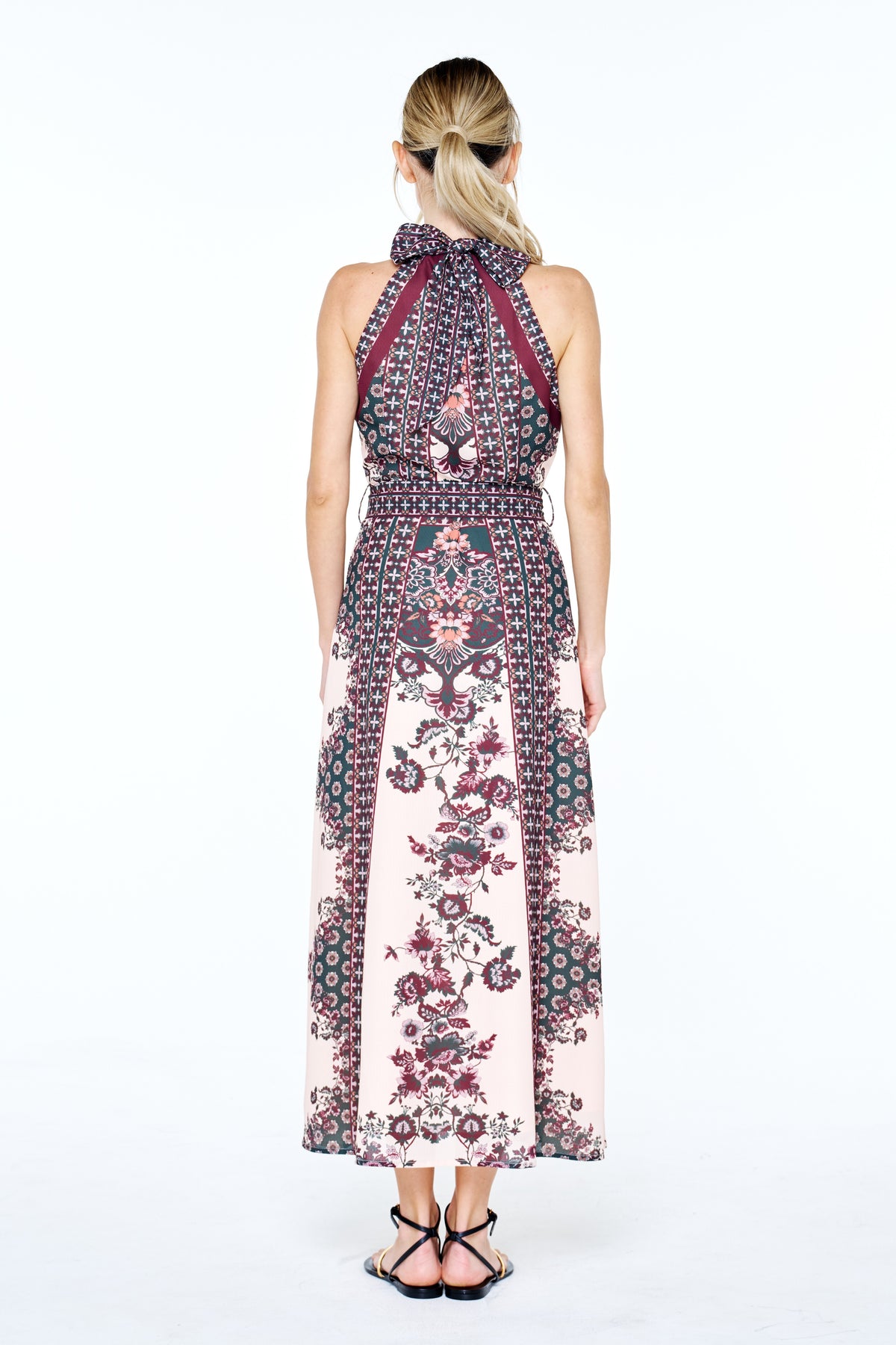 Peta Floral Print Halter Maxi Dress