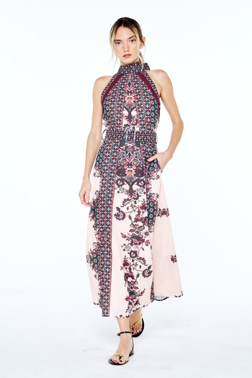 Load image 1 in gallery view. Peta Floral Print Halter Maxi Dress