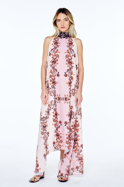Load image 1 in gallery view. Sybil Floral Printed Halter Maxi Dress