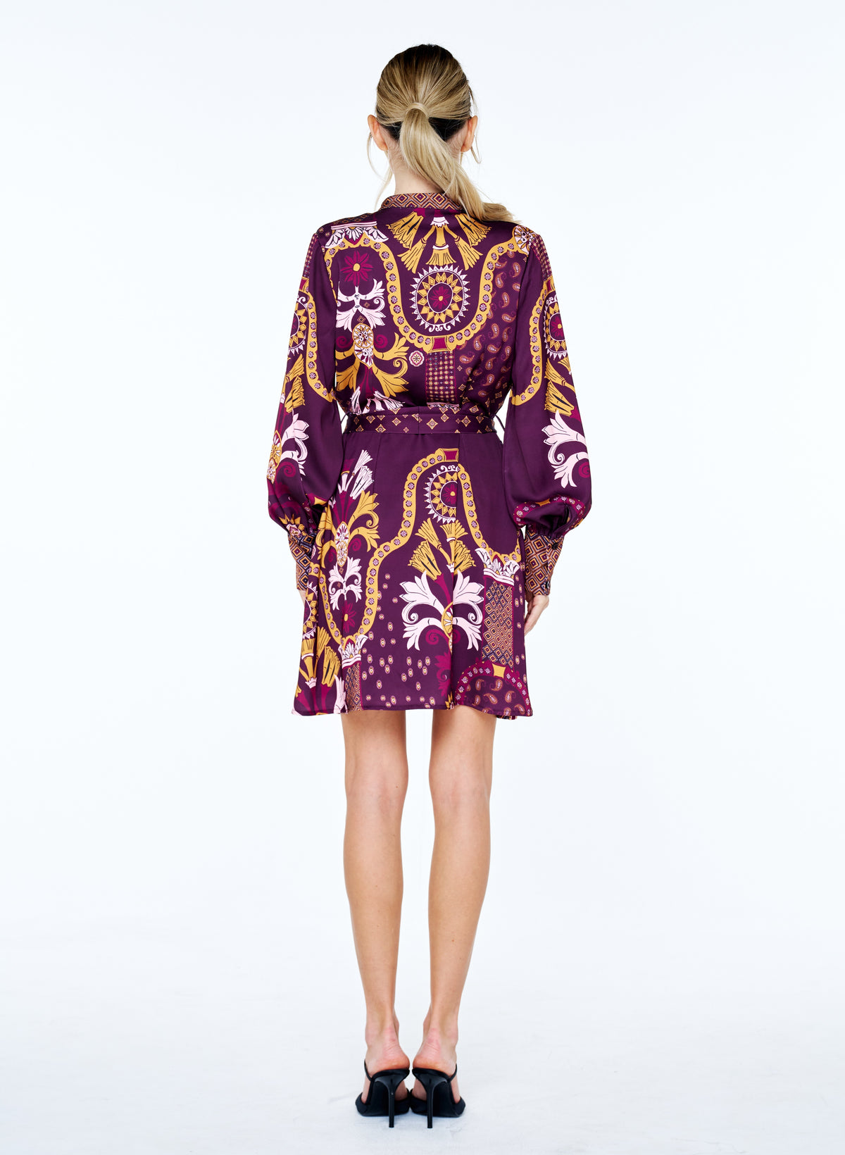 Antonella Mixed Print Mini Shirt Dress