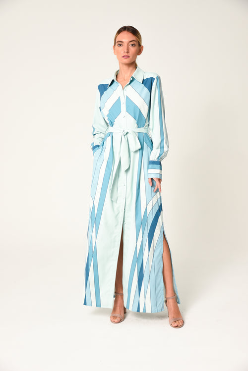 Cargar la imagen 1 en la vista de la galería. Vestido camisero largo diseñado por Jynai