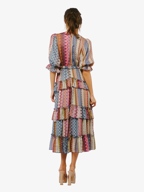 Cargar la imagen 1 en la vista de la galería. Madelyn Puff Sleeve Tiered Ruffle Maxi Dress