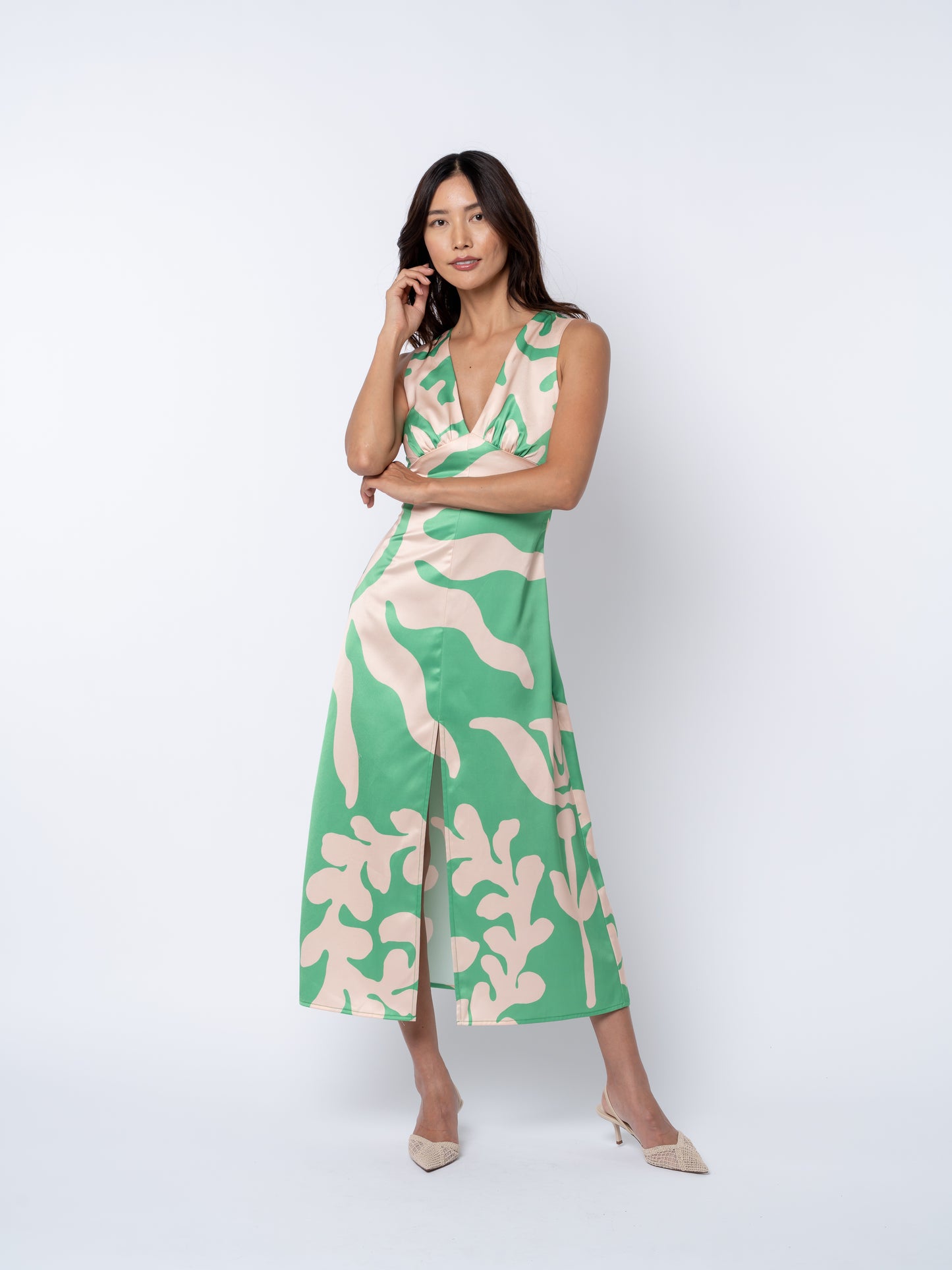 Penny Zodiac Print Open Back Midi Dress