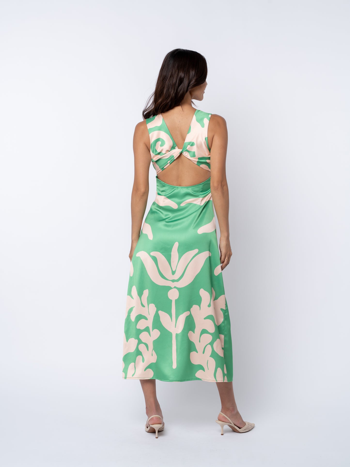 Penny Zodiac Print Open Back Midi Dress