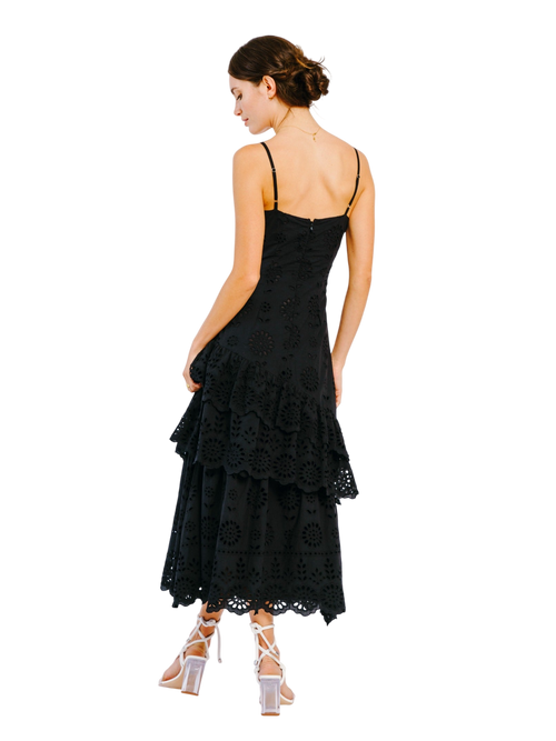 Cargar la imagen 1 en la vista de la galería. Vestido largo con tirantes y bordados de Gudrun