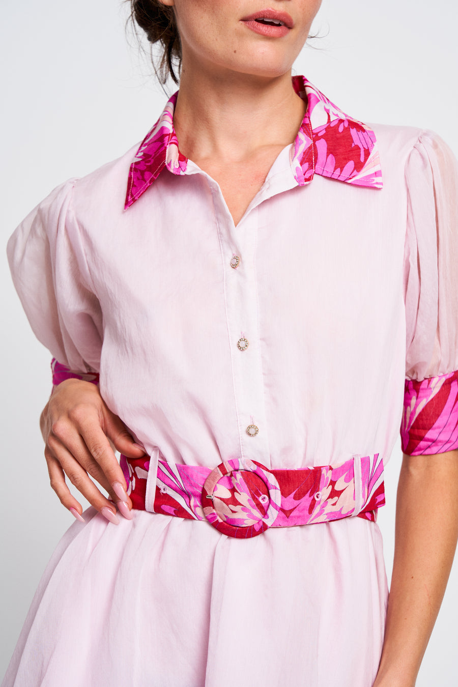 Bada Floral Print Collared Mini Dress