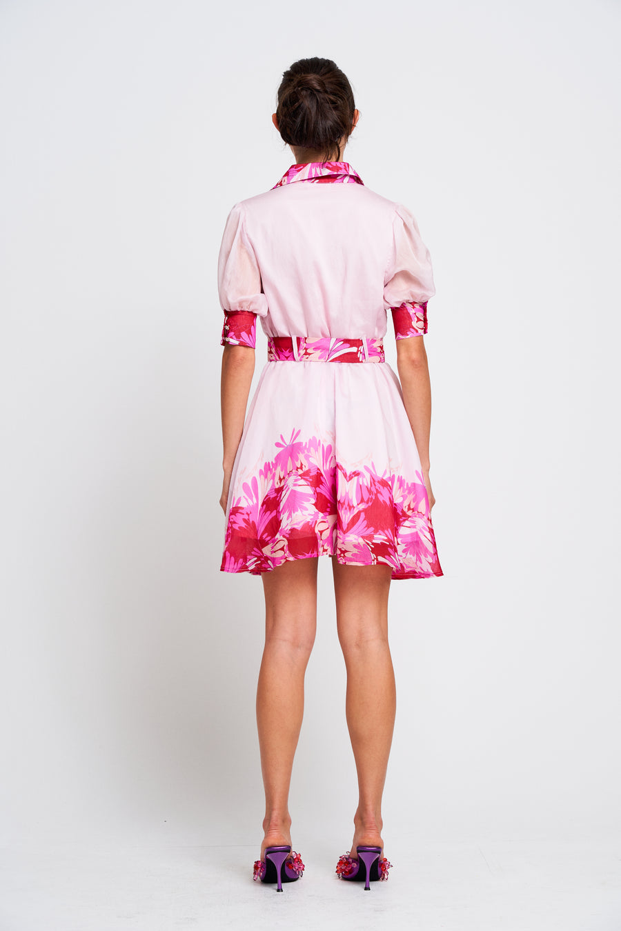 Bada Floral Print Collared Mini Dress