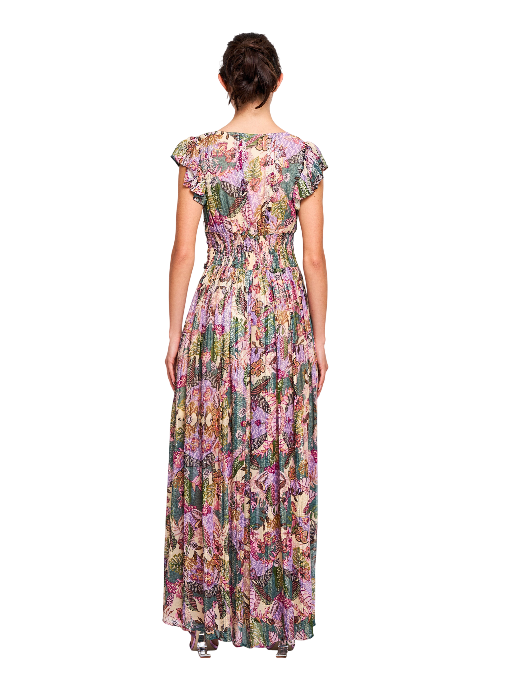 Jennsen Metallic Floral Maxi Dress