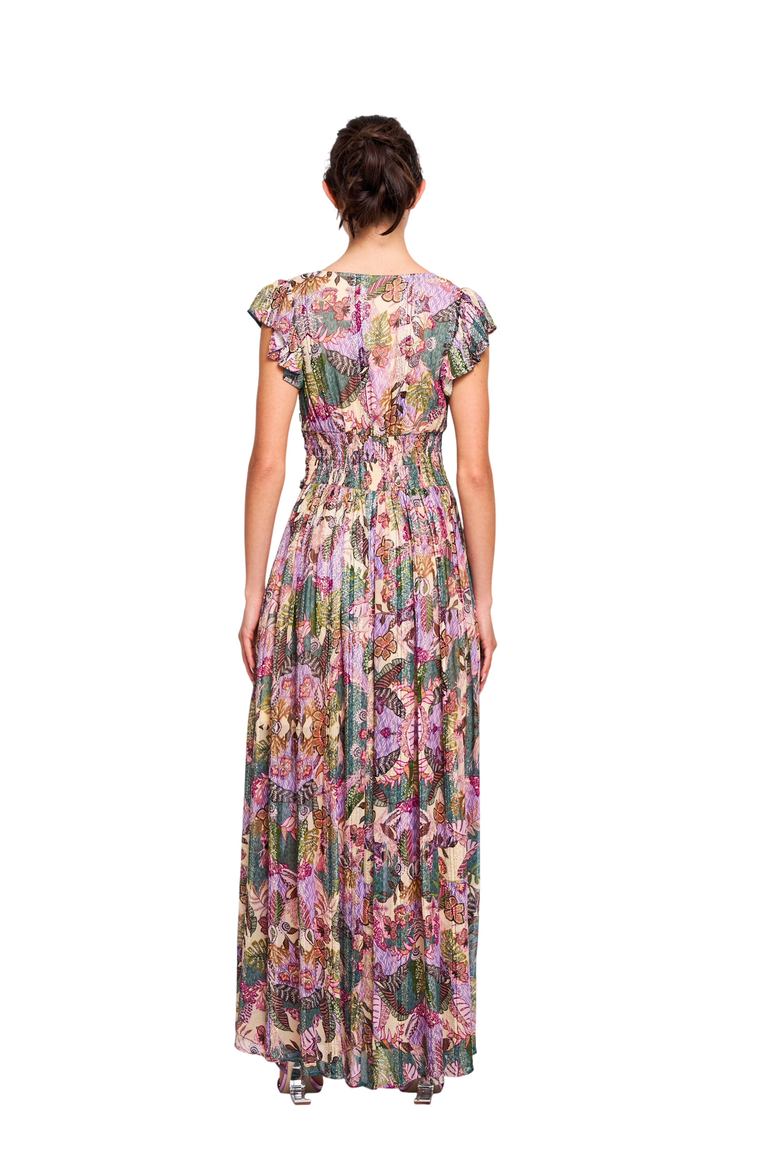 Jennsen Metallic Floral Maxi Dress