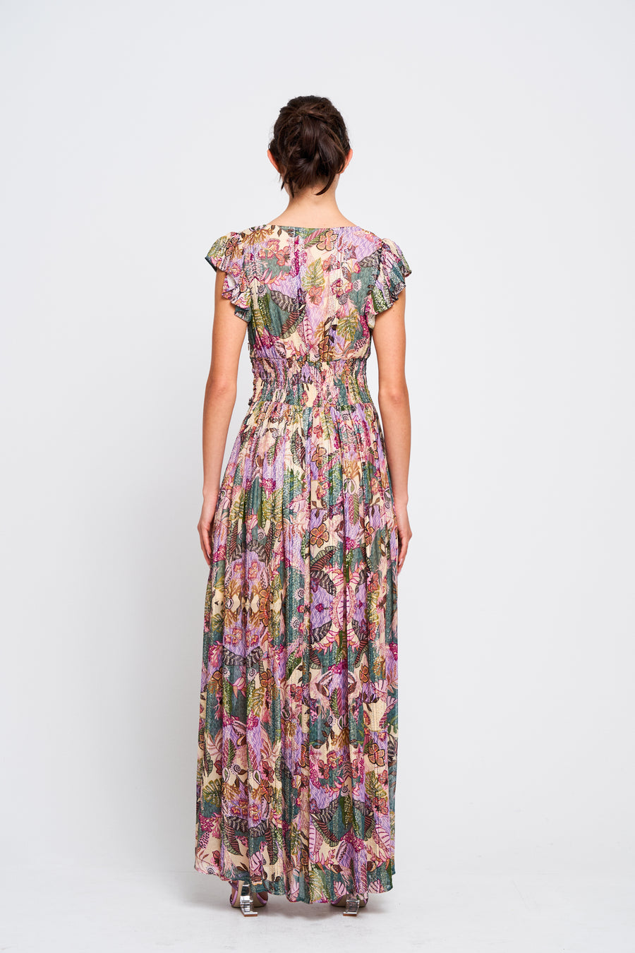 Jennsen Metallic Floral Maxi Dress