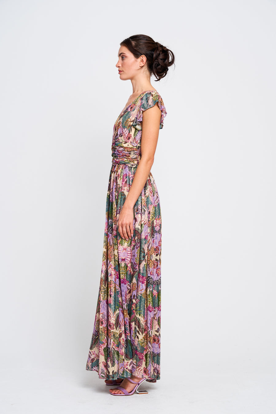Jennsen Metallic Floral Maxi Dress