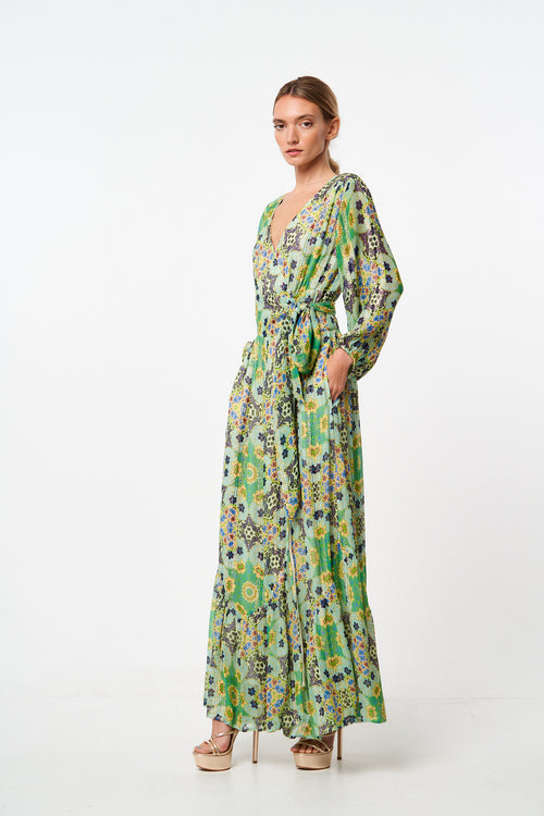 Load image 1 in gallery view. Shani Shimmer Long Sleeve Maxi Dress