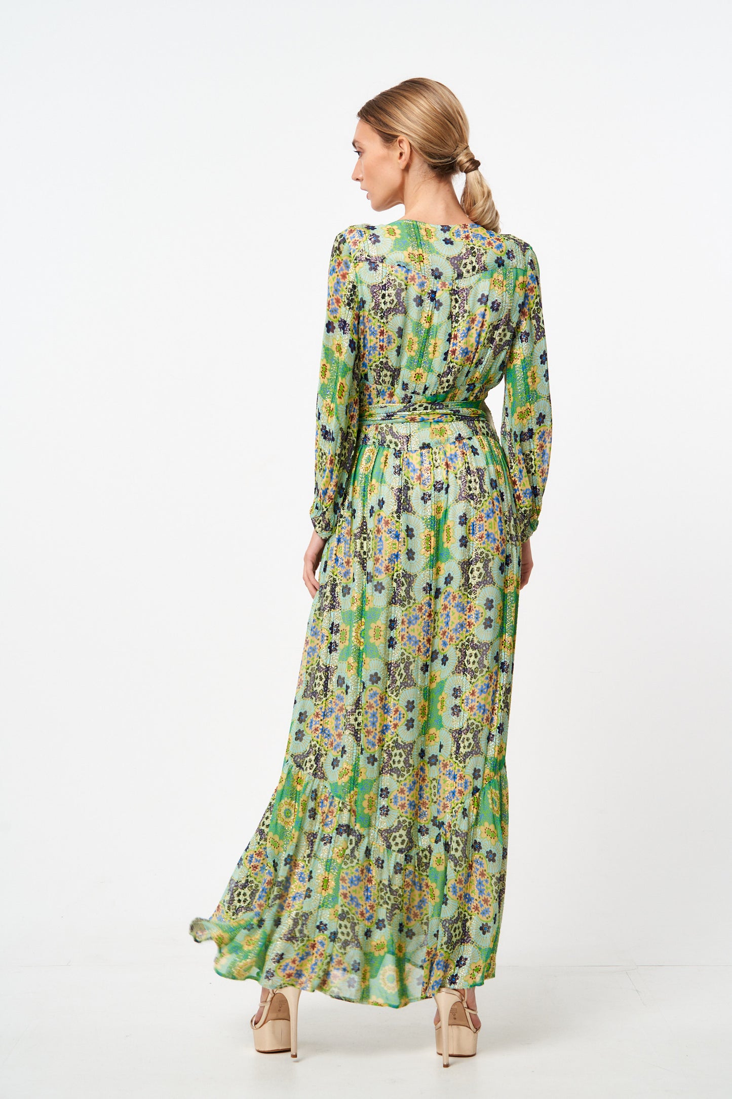 Shani Shimmer Long Sleeve Maxi Dress