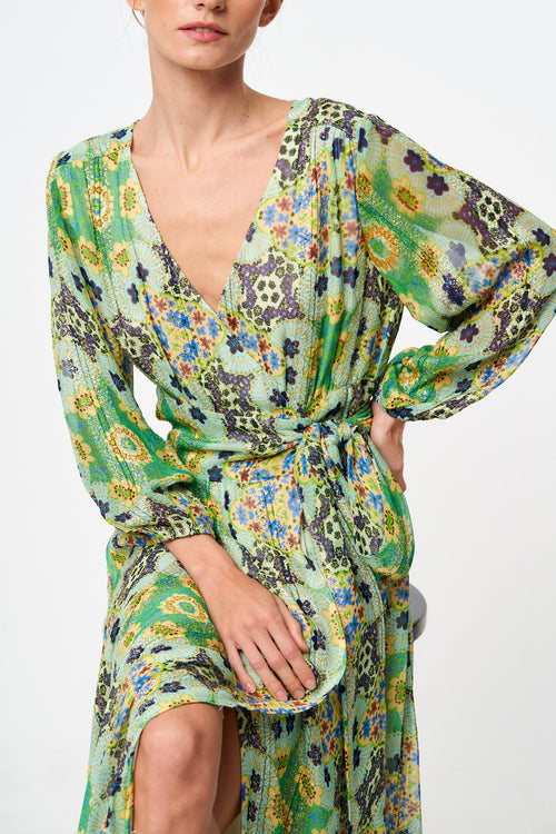 Load image 1 in gallery view. Shani Shimmer Long Sleeve Maxi Dress