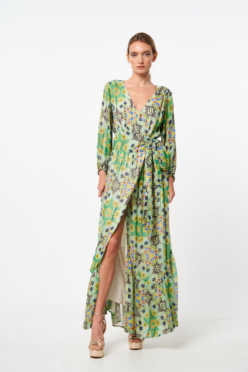Load image 1 in gallery view. Shani Shimmer Long Sleeve Maxi Dress