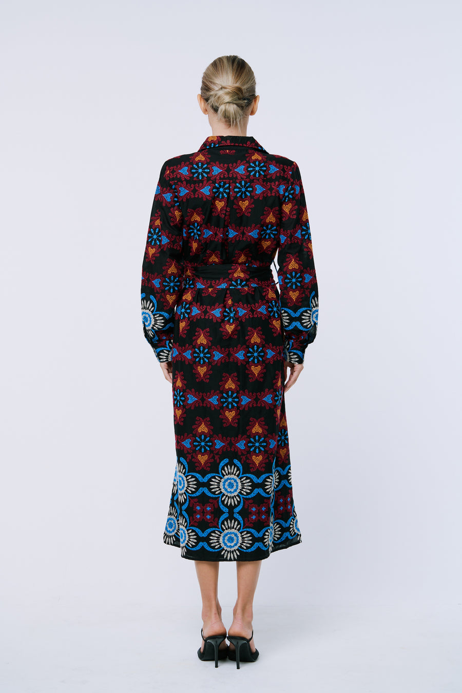 Serena Embroidered Maxi Shirt Dress