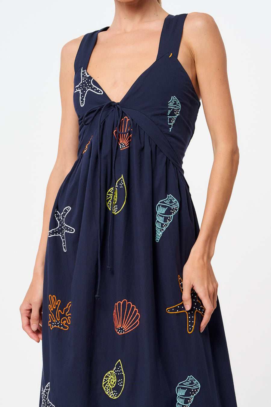 Trina Embroidered Sweetheart Maxi Dress