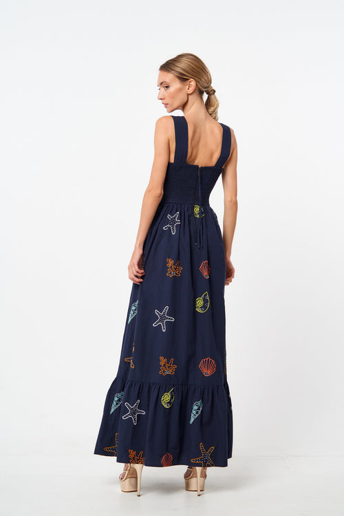Cargar la imagen 1 en la vista de la galería. Trina Embroidered Sweetheart Maxi Dress