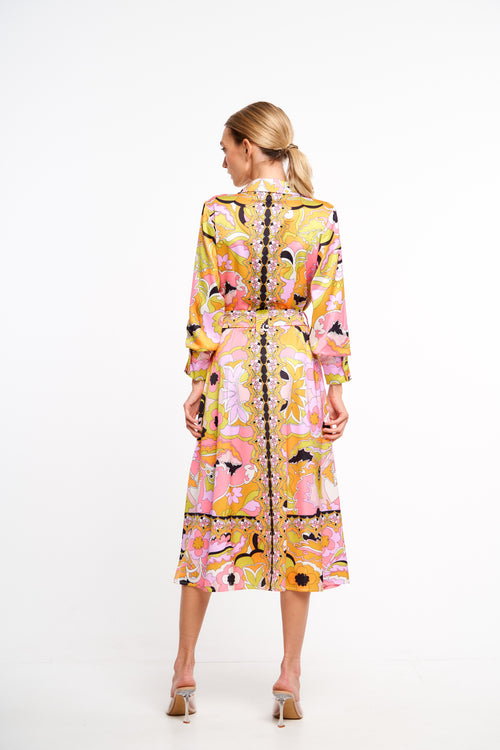 Load image 1 in gallery view. Breeze Printed Midi Shirtdress