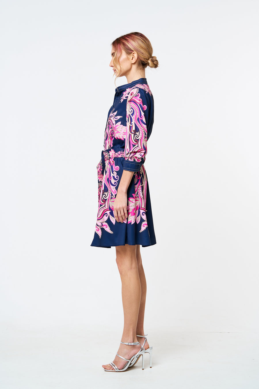 Suzette Floral Print Mini Shirt Dress