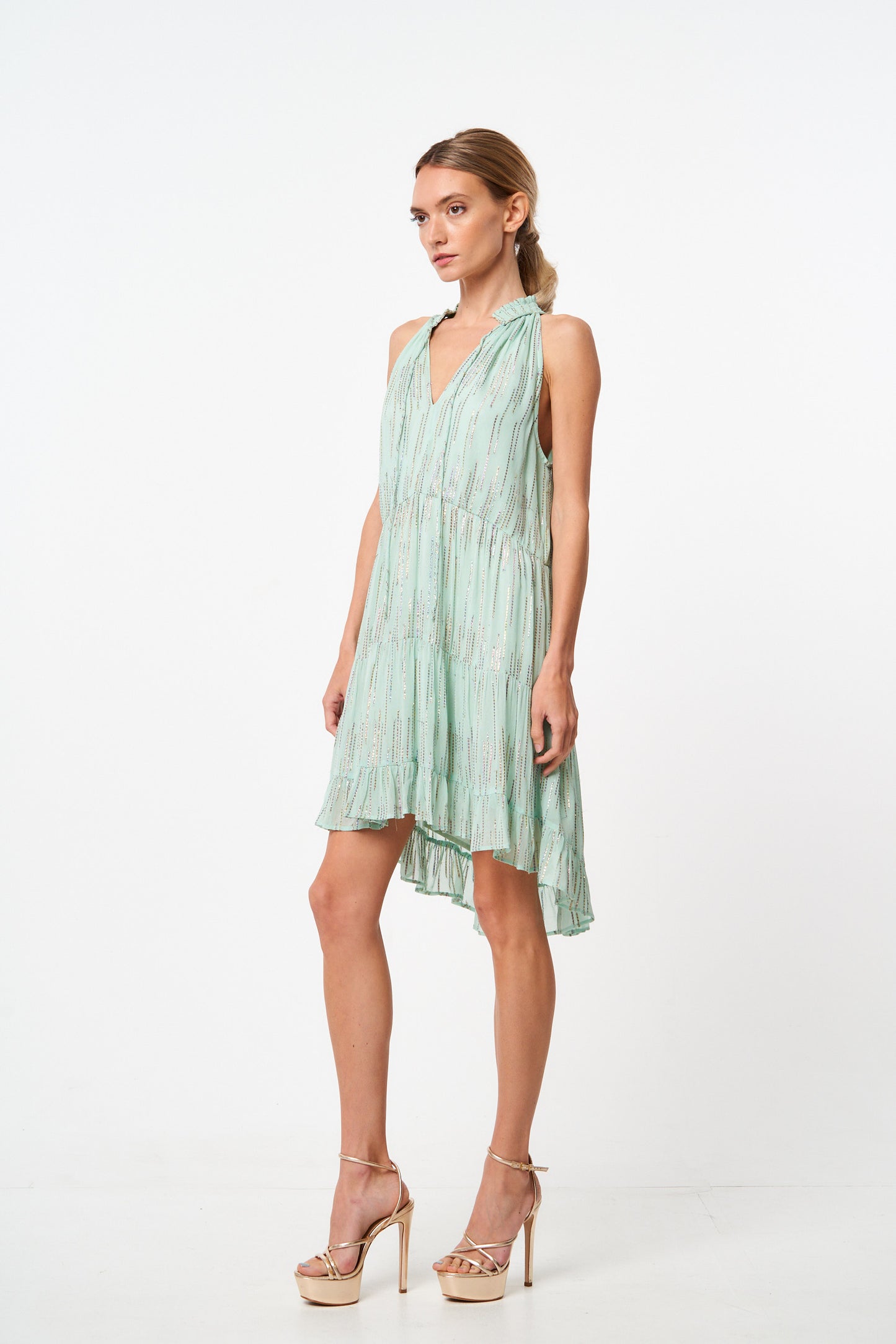 Braylee Metallic Mini Dress