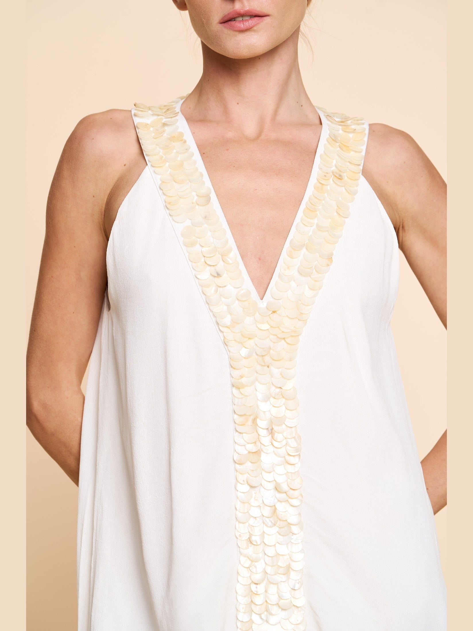 Seraphina Seashell Beaded Tank Dress