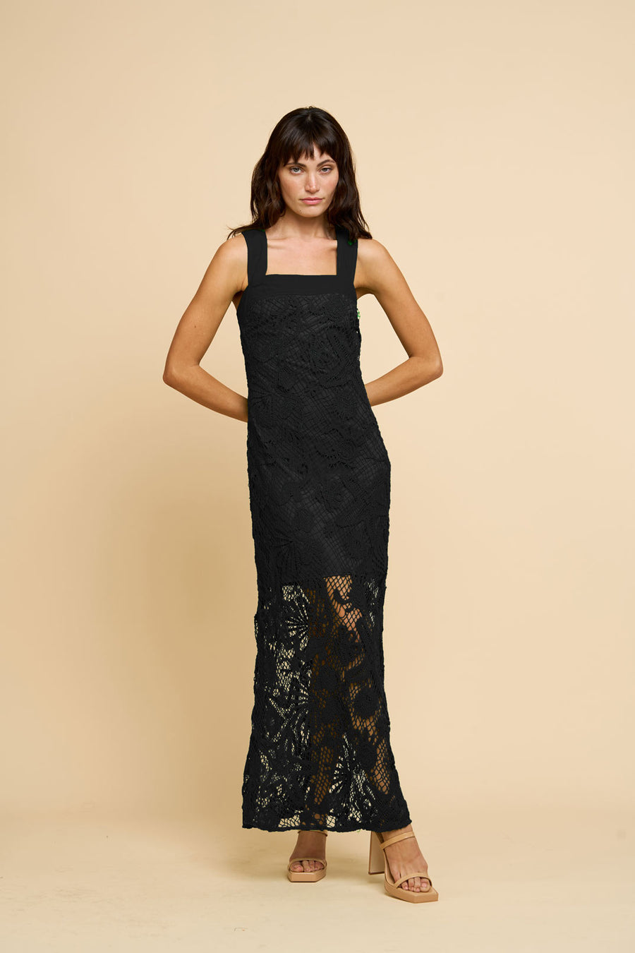 Krystina Aquatic Crochet Maxi Dress