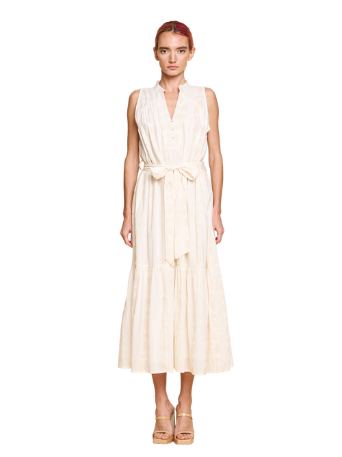 Load image 1 in gallery view. Shaina Jacquard Sleeveless Midi Dress