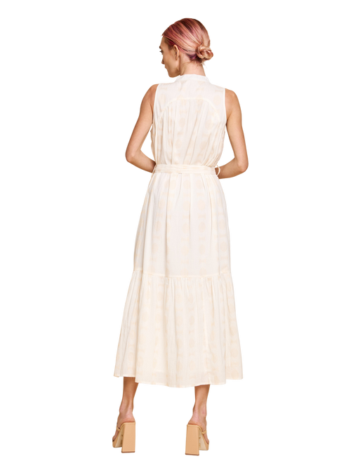 Load image 1 in gallery view. Shaina Jacquard Sleeveless Midi Dress