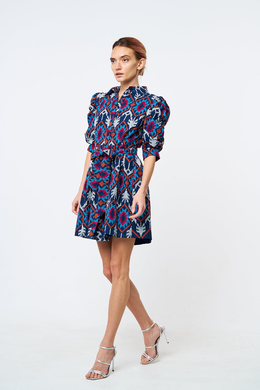 Scarlette Embroidered Mini Shirt Dress