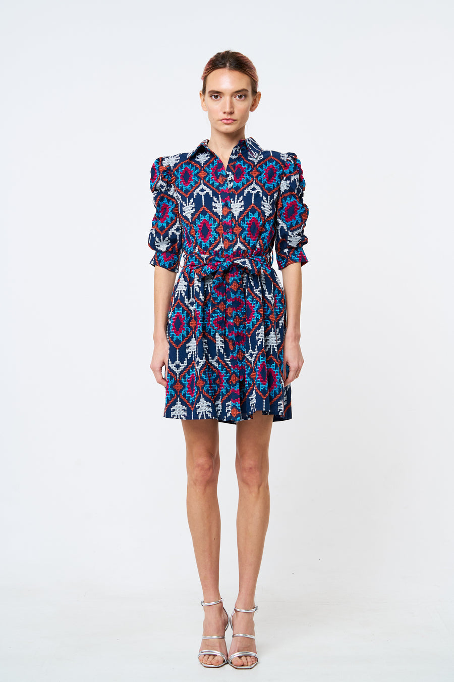 Scarlette Embroidered Mini Shirt Dress