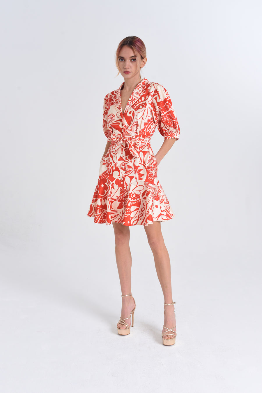 Arielle Engineered Floral Mini Dress