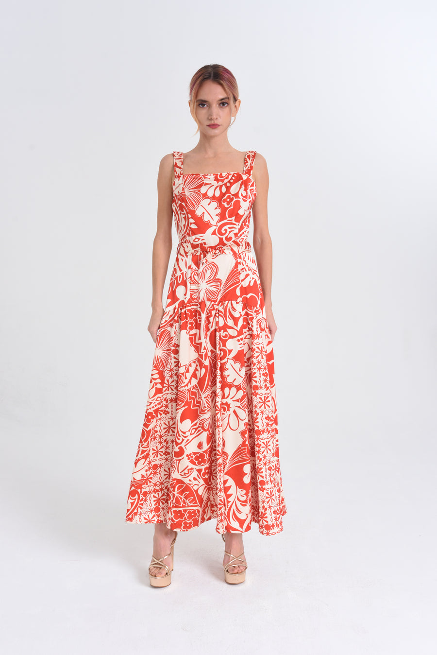 Nenette Floral Print Midi Dress